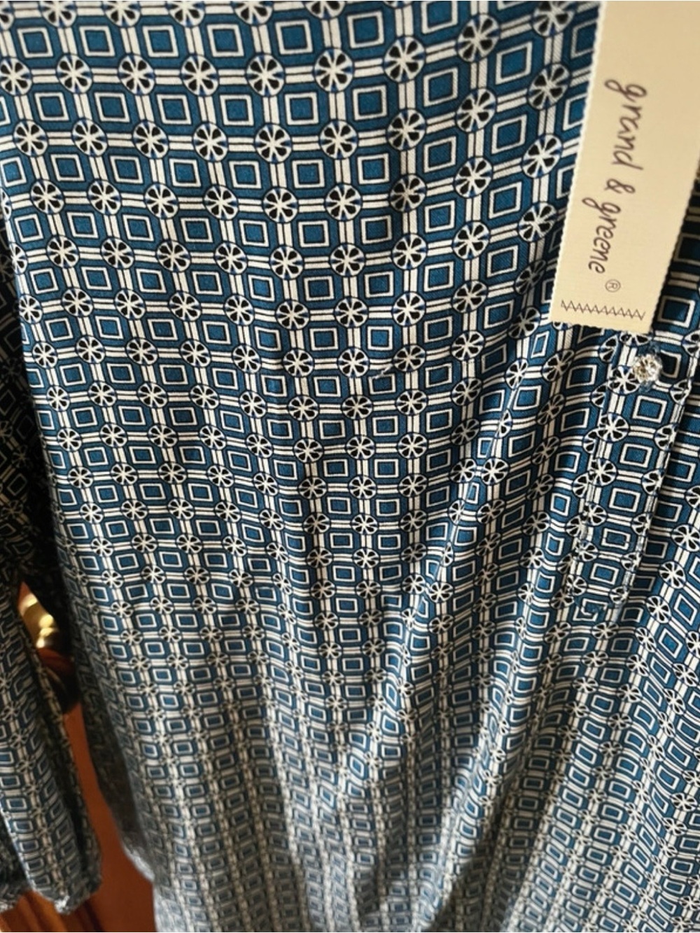Grand & Greene Blue Geometric Tunic - Picture 5 of 12